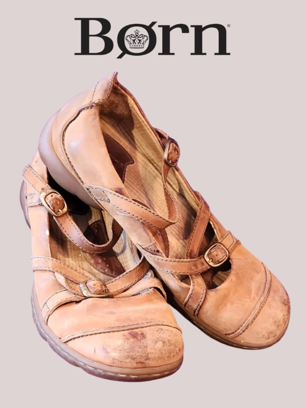 Born ♡ Leather Buckle Flats / Mary Janes